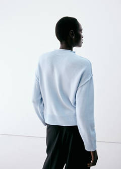 Mid-weight jumper with a high neck — Sky Blue 3