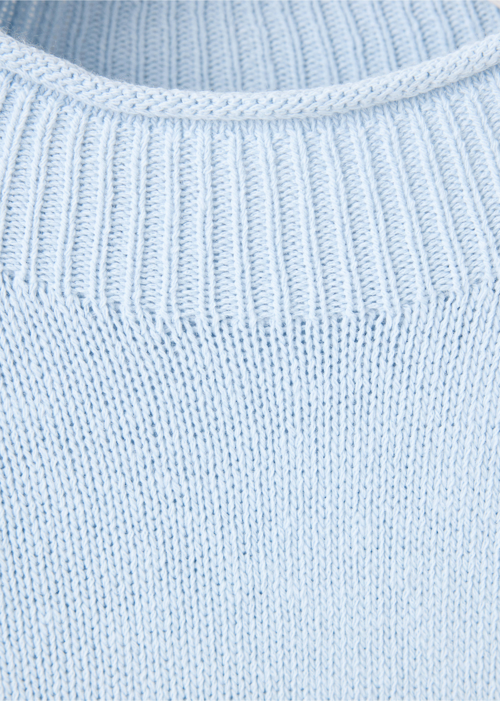 Mid-weight jumper with a high neck - Details of the article 8, Sky Blue. Ref: 37007826-00.