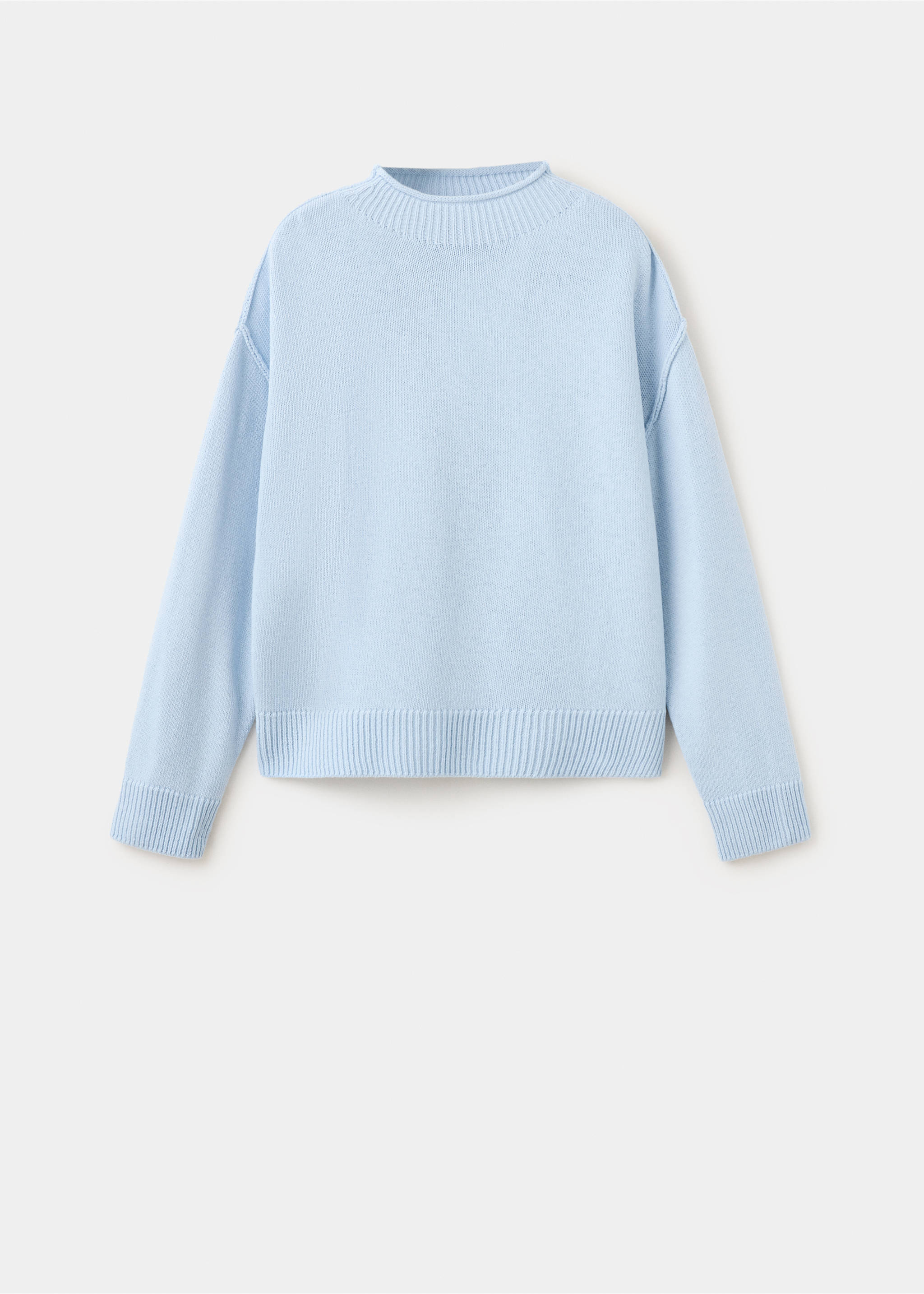 Mid-weight jumper with a high neck - Article without model, Sky Blue. Ref: 37007826-00.