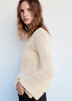 Peplum knit jumper — Ecru 5