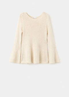 Peplum knit jumper — Ecru 6