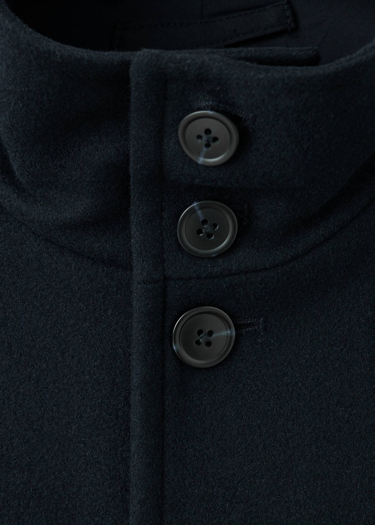 Wool funnel neck coat — Night Blue