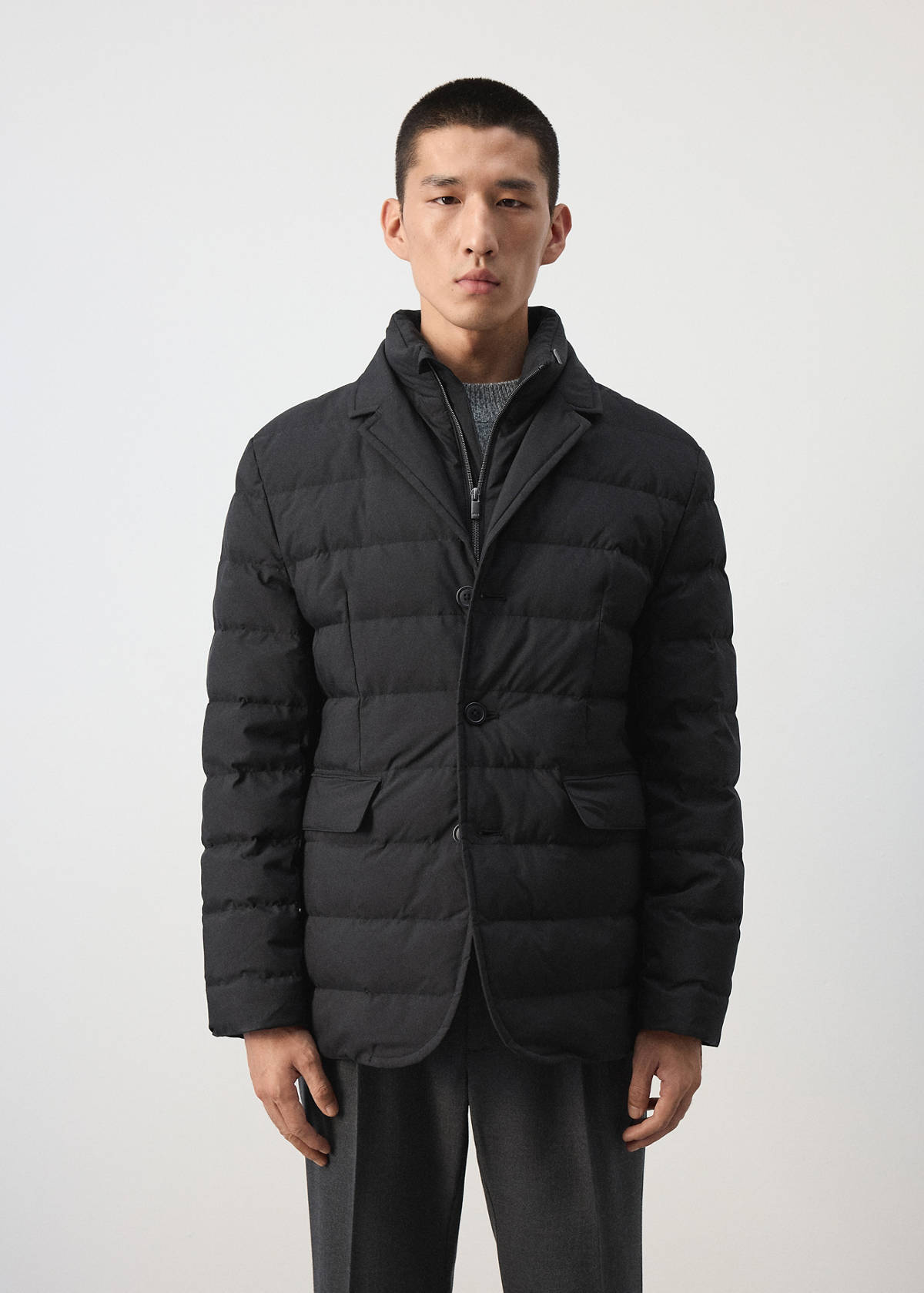 Water-repellent padded anorak — Black