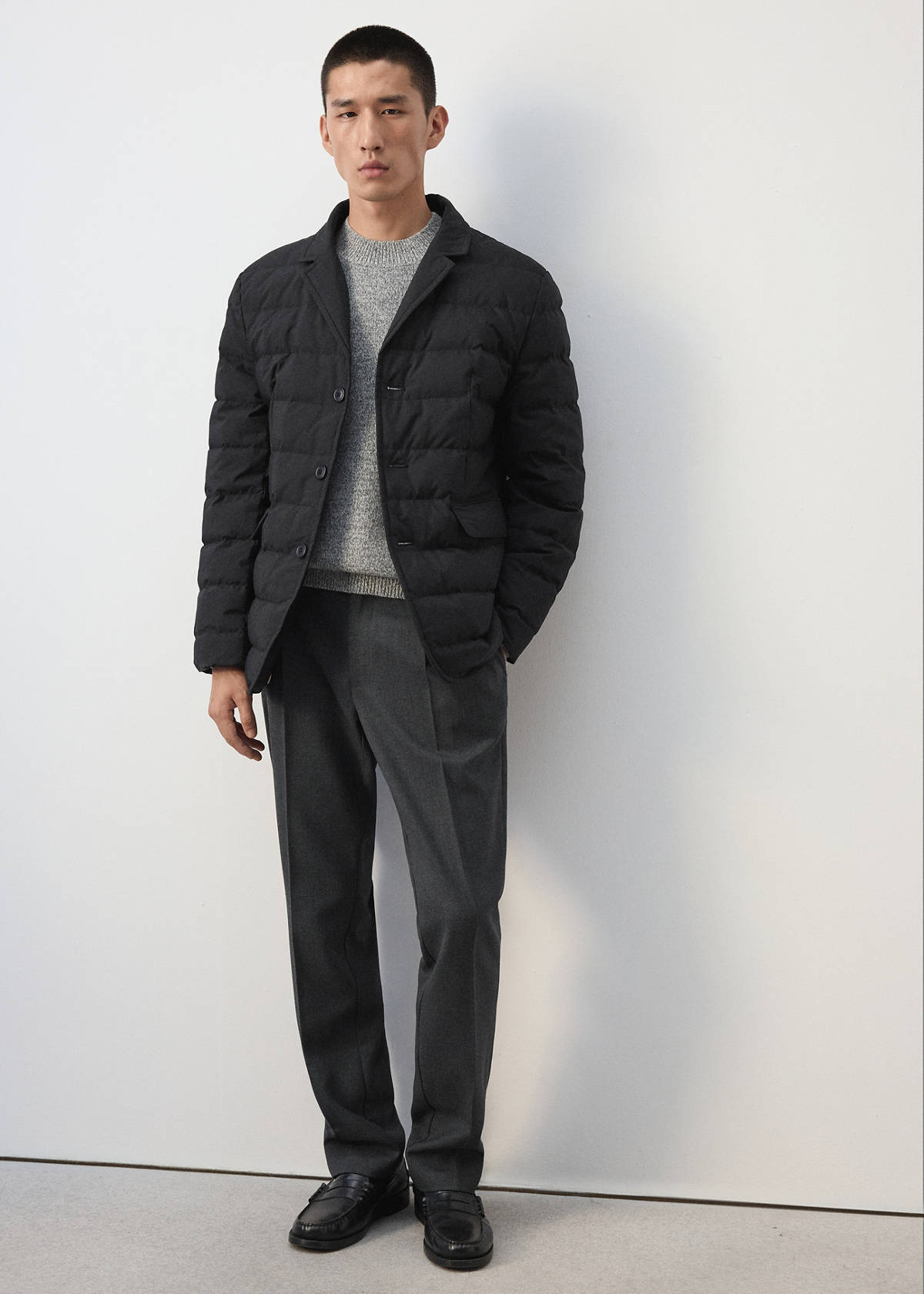 Water-repellent padded anorak — Black