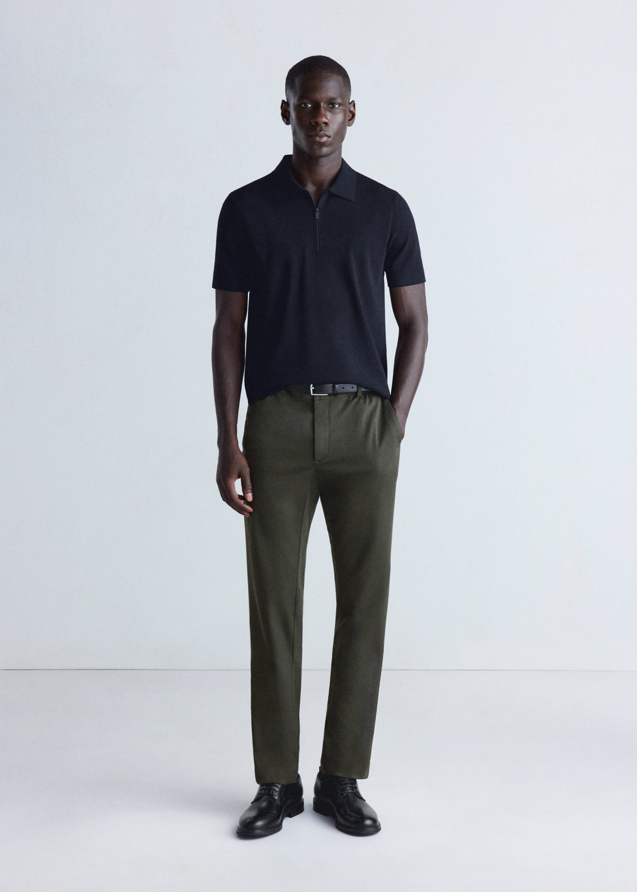 Pantalon slim fit en mélange de laine thermorégulant - Plan général
