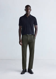 Slim-fit thermoregulating wool-blend trousers — Khaki 2