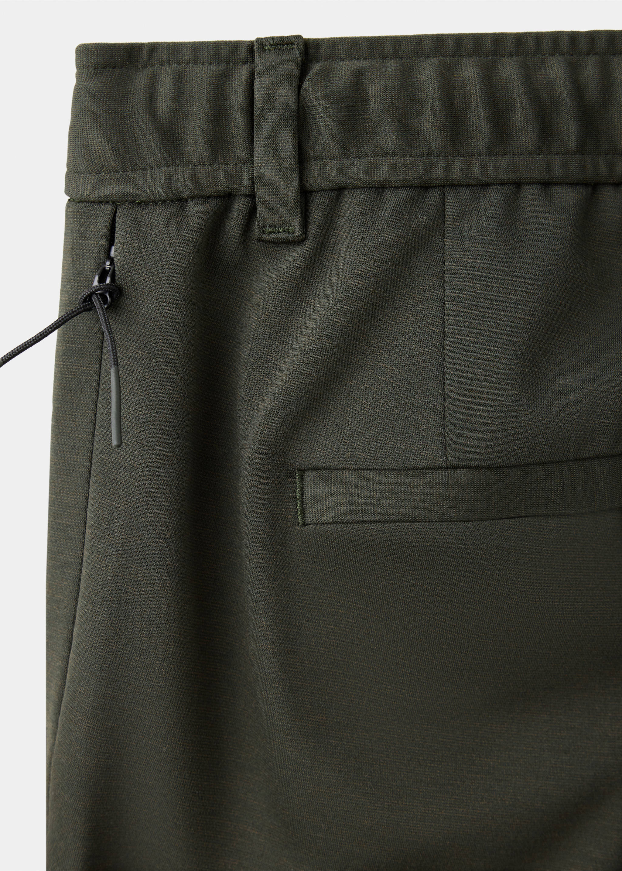 Pantalon slim fit en mélange de laine thermorégulant - Détail de l'article 0, Kaki. Ref: 37007889-00.