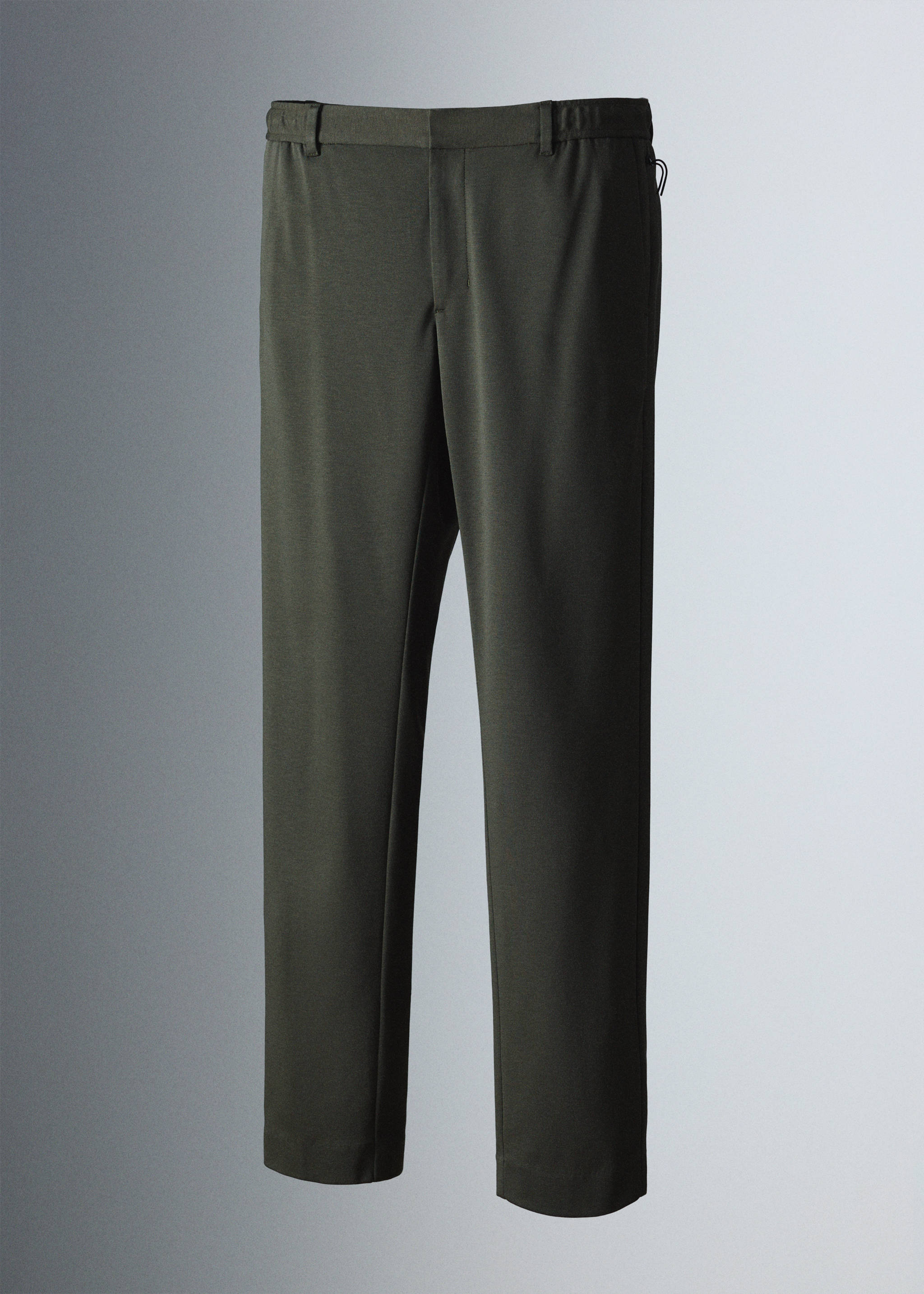 Slim-fit thermoregulating wool-blend trousers - Details of the article 5, Khaki. Ref: 37007889-00.