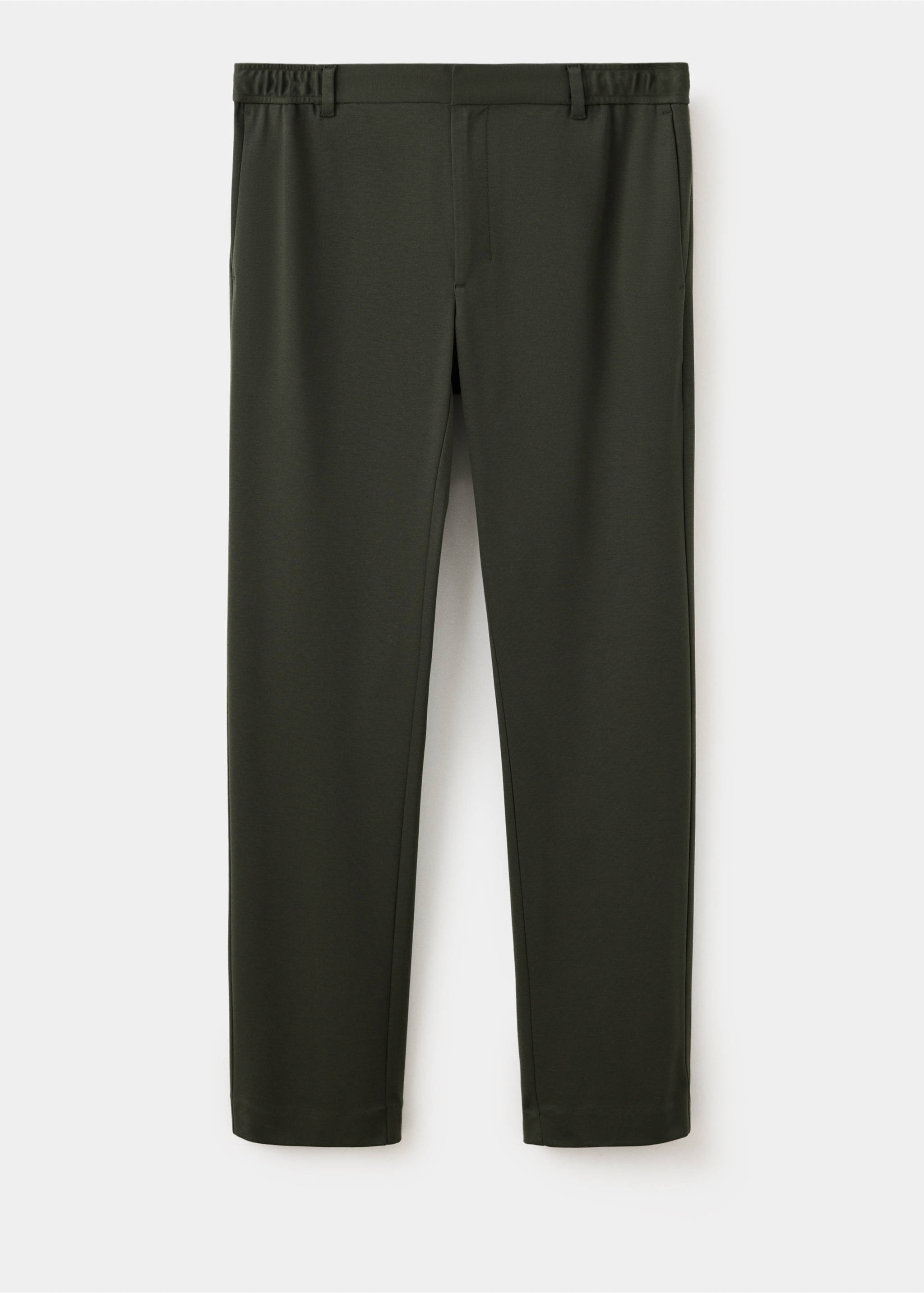 Pantalon slim fit en mélange de laine thermorégulant - Article sans modèle, Kaki. Ref: 37007889-00.