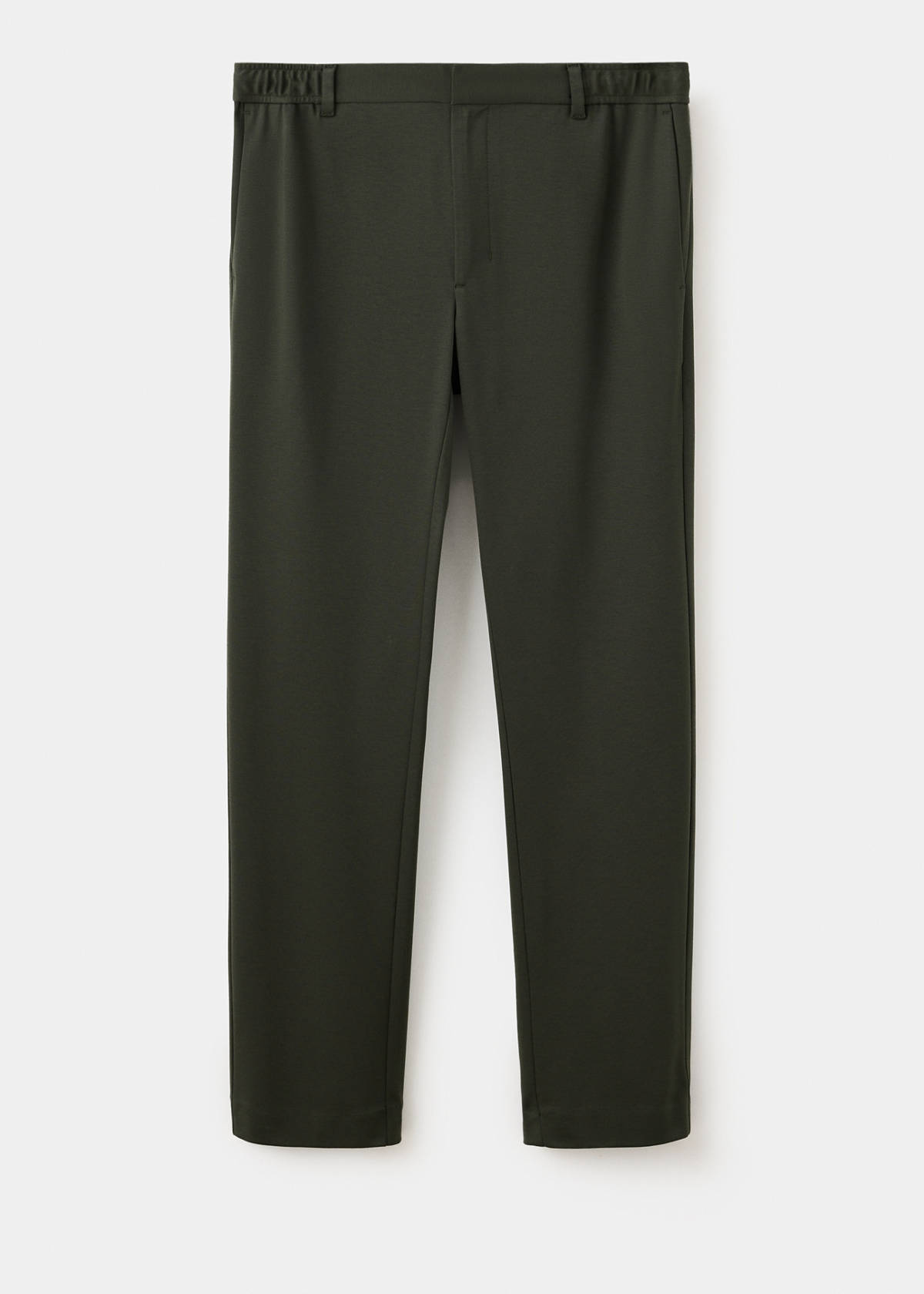 Slim-fit thermoregulating wool-blend trousers — Khaki