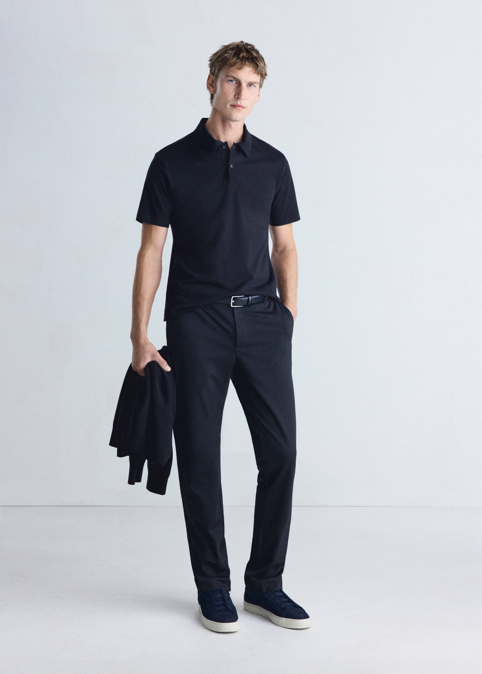 Pantalon slim fit en mélange de laine thermorégulant - Plan général