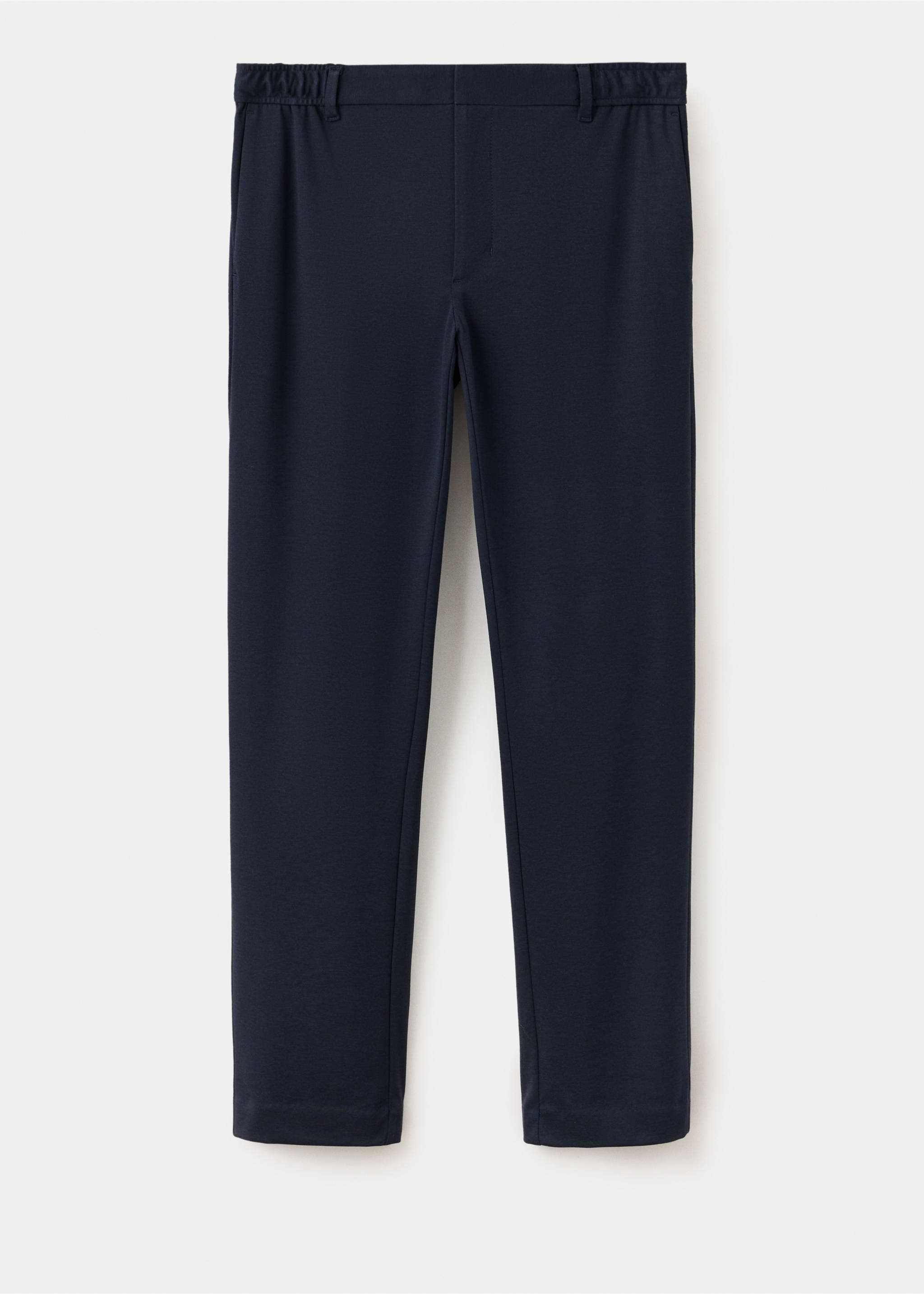 Pantalon slim fit en mélange de laine thermorégulant - Article sans modèle, Bleu marine. Ref: 37007889-00.