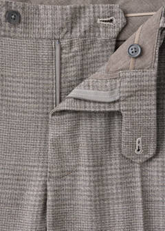 Wool-blend checked regular-fit trousers — Beige 8