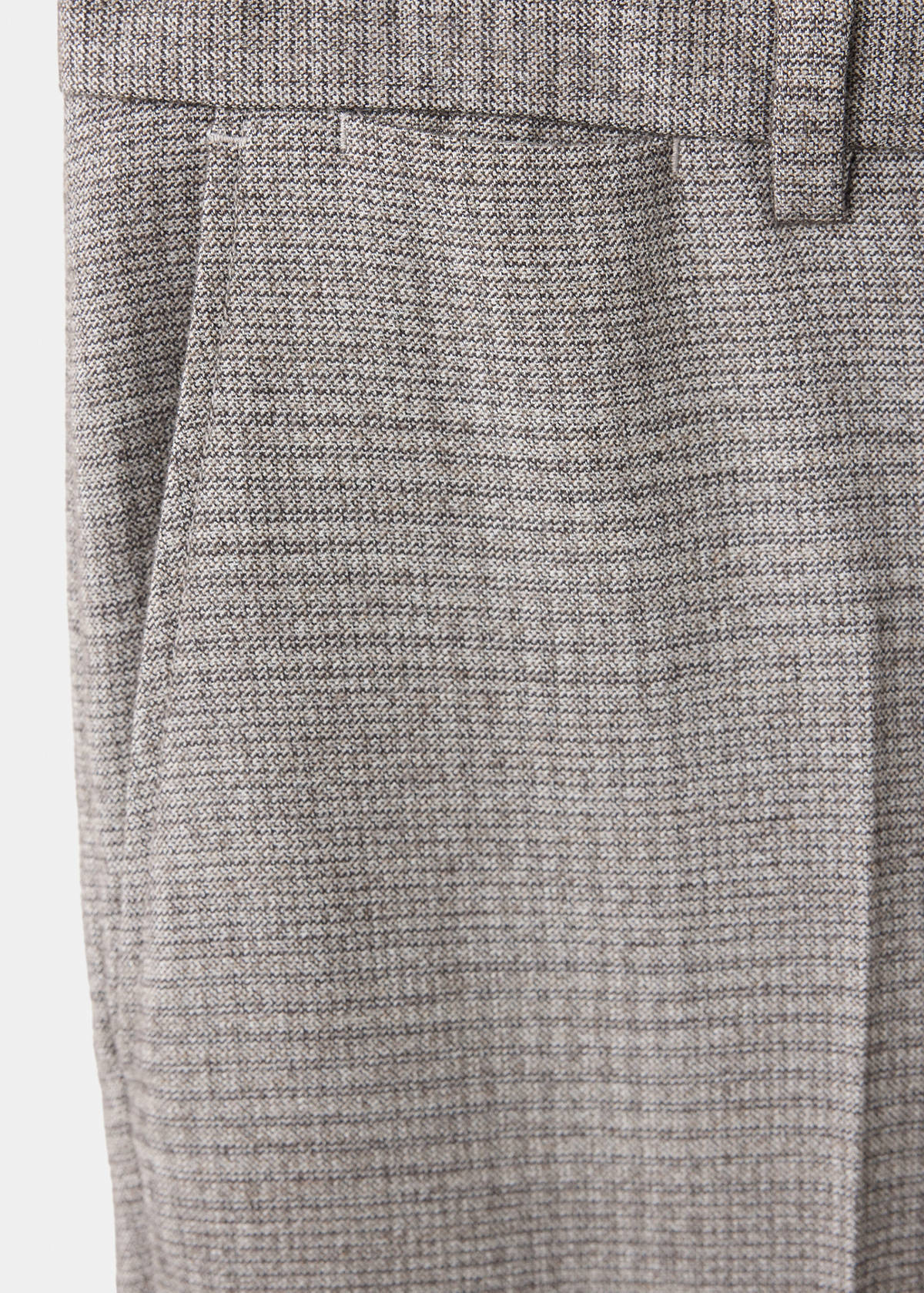 Wool-blend checked regular-fit trousers — Beige