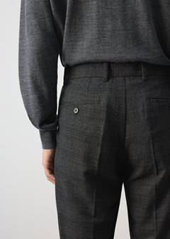 Wool-blend checked regular-fit trousers — Dark Heather Grey 6