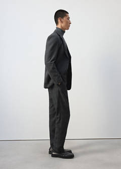 Wool-blend checked regular-fit trousers — Dark Heather Grey 5