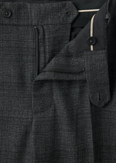 Wool-blend checked regular-fit trousers — Dark Heather Grey 8