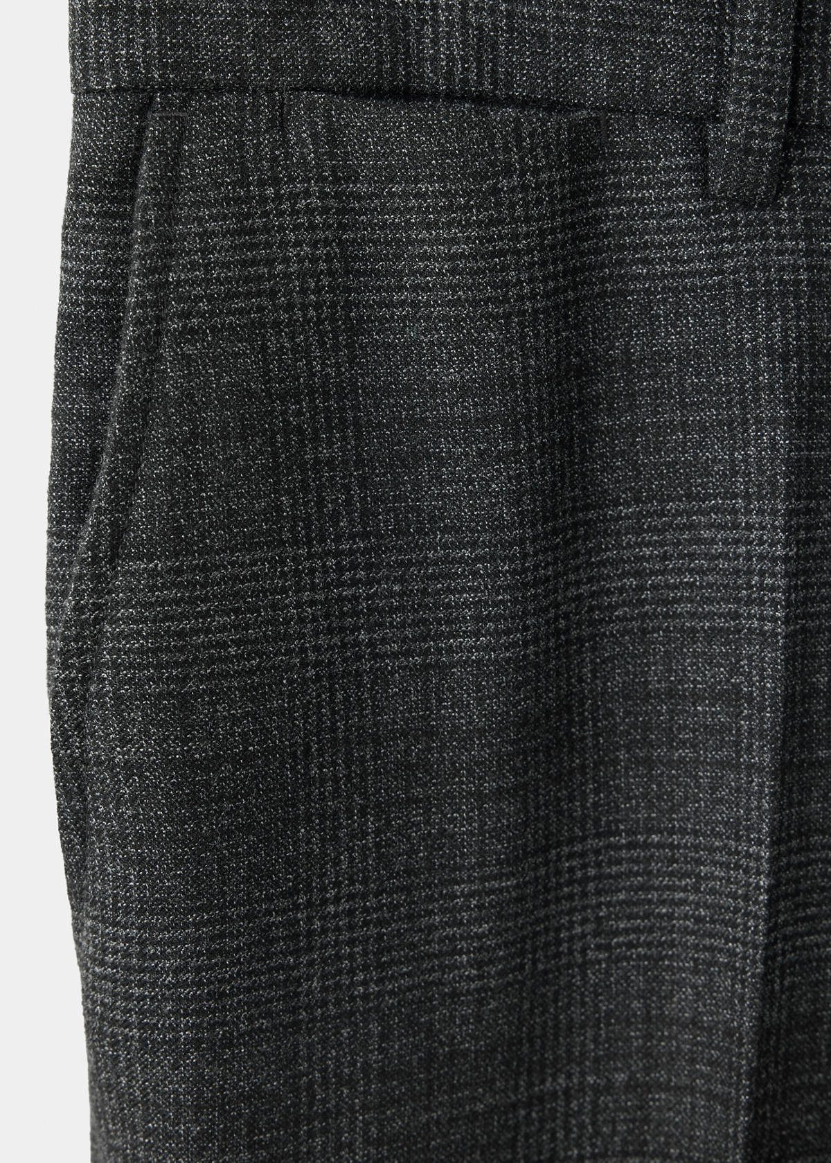 Wool-blend checked regular-fit trousers — Dark Heather Grey