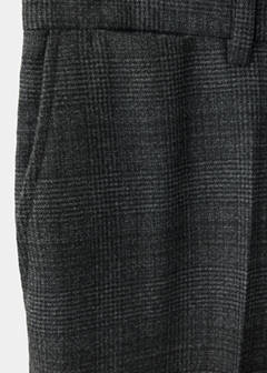 Wool-blend checked regular-fit trousers — Dark Heather Grey 9