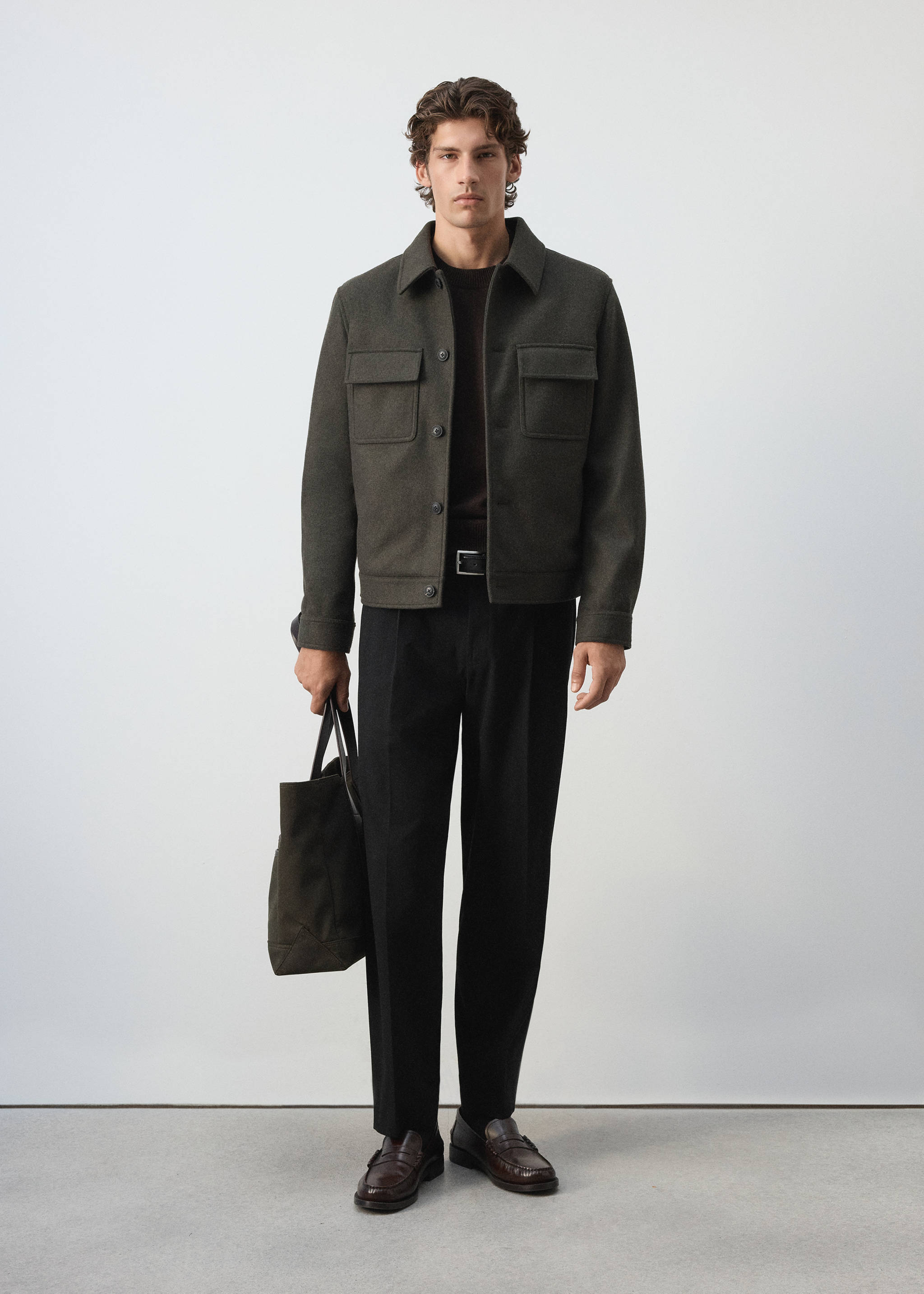 法兰绒口袋外套 - null