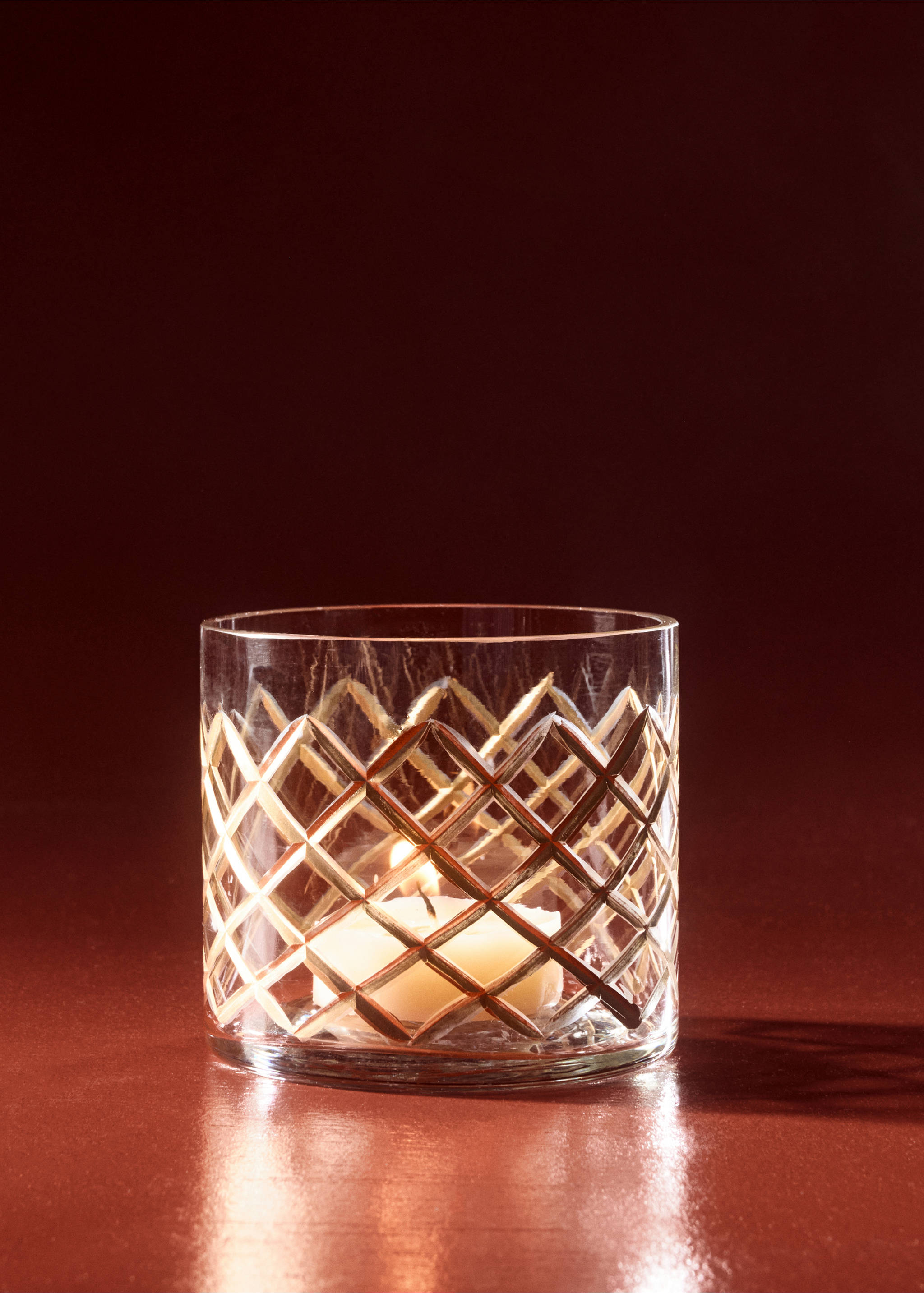 Glaswindlicht mit Relief - Allgemeine Ansicht, Gold. Ref: 37007896-00.