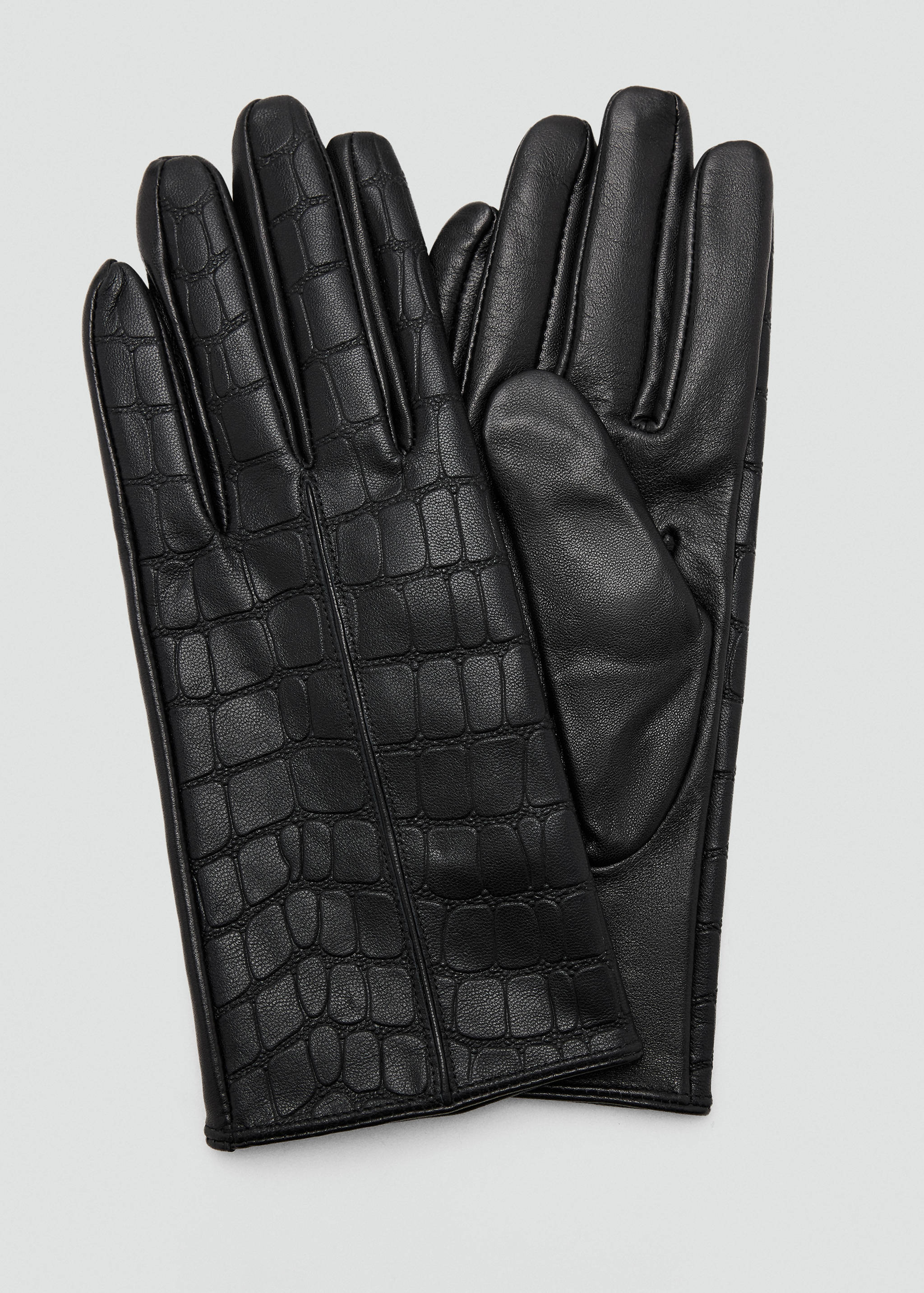 Lederhandschuhe in Kokos-Optik - Mittlere Ansicht