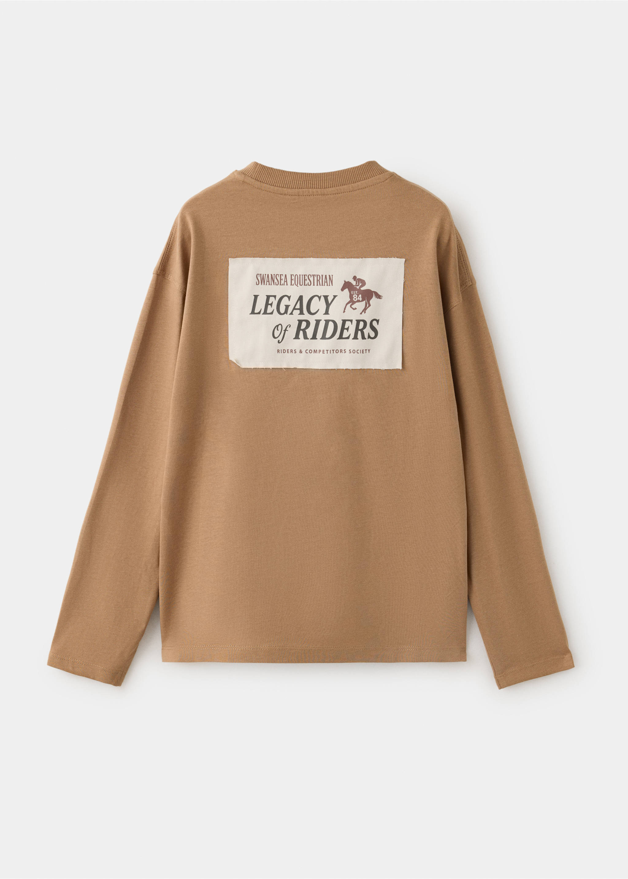 T-shirt with print details - Reverse of the article, Caramel. Ref: 37007915-00.