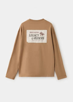 T-shirt with print details — Caramel 3