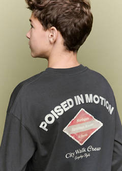 T-shirt with print details — Charcoal 5