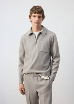 Regular fit sweatshirt with pocket — Light/Pastel Grey 1