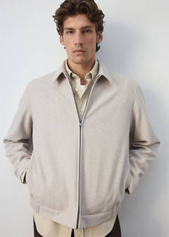 Zip-up cloth jacket — Beige 4