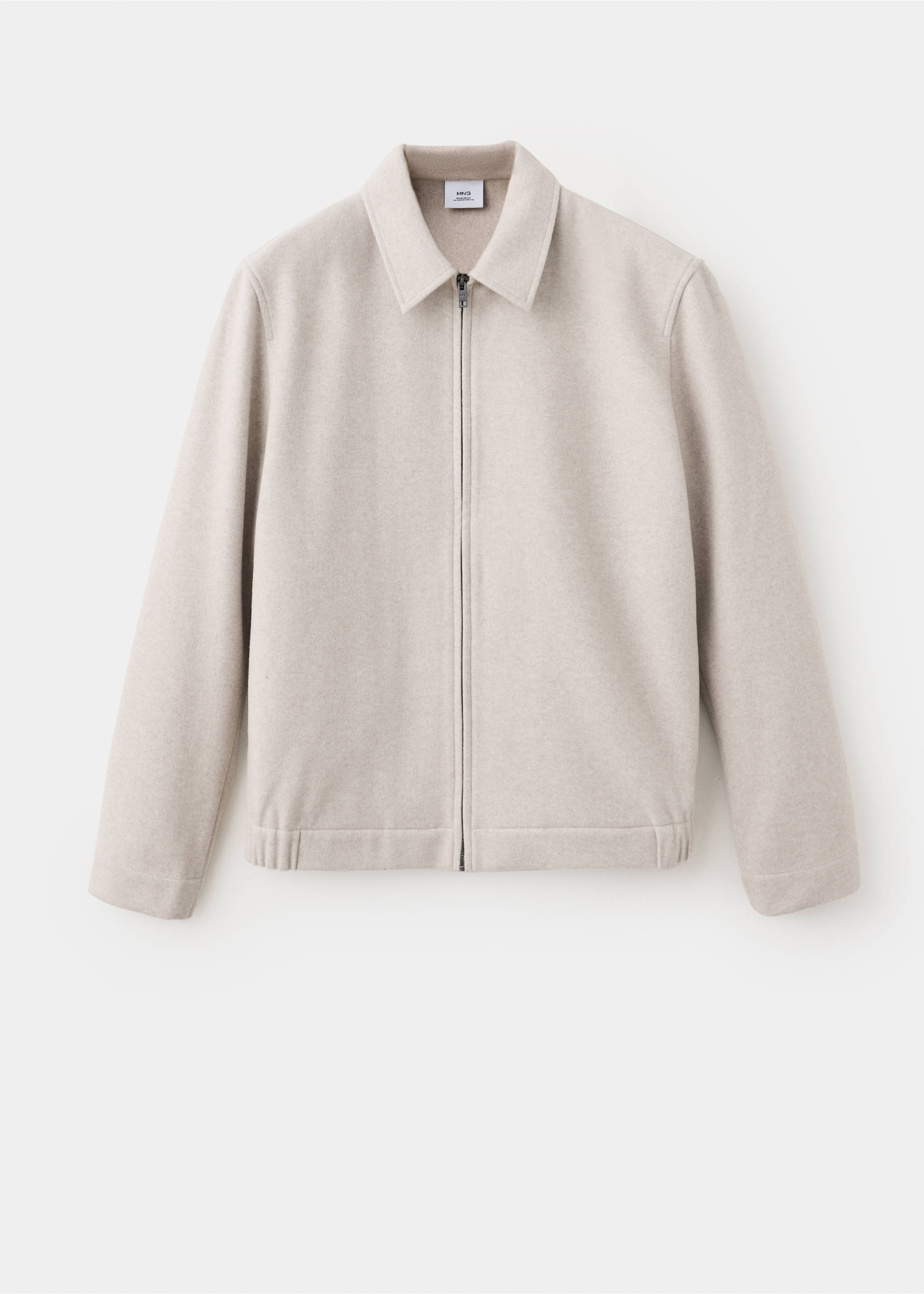 Zip-up cloth jacket - Article without model, Beige. Ref: 37007919-00.