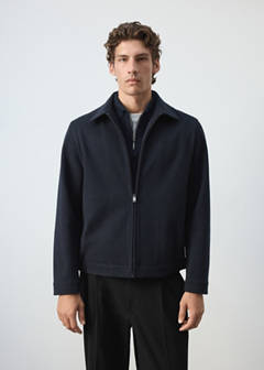 Zip-up cloth jacket — Navy 1