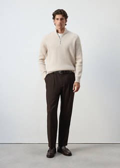 Ribbed sweater with zip — Ice Grey 2