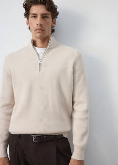 Ribbed sweater with zip — Ice Grey 4