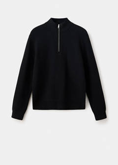 Ribbed sweater with zip — Black 6