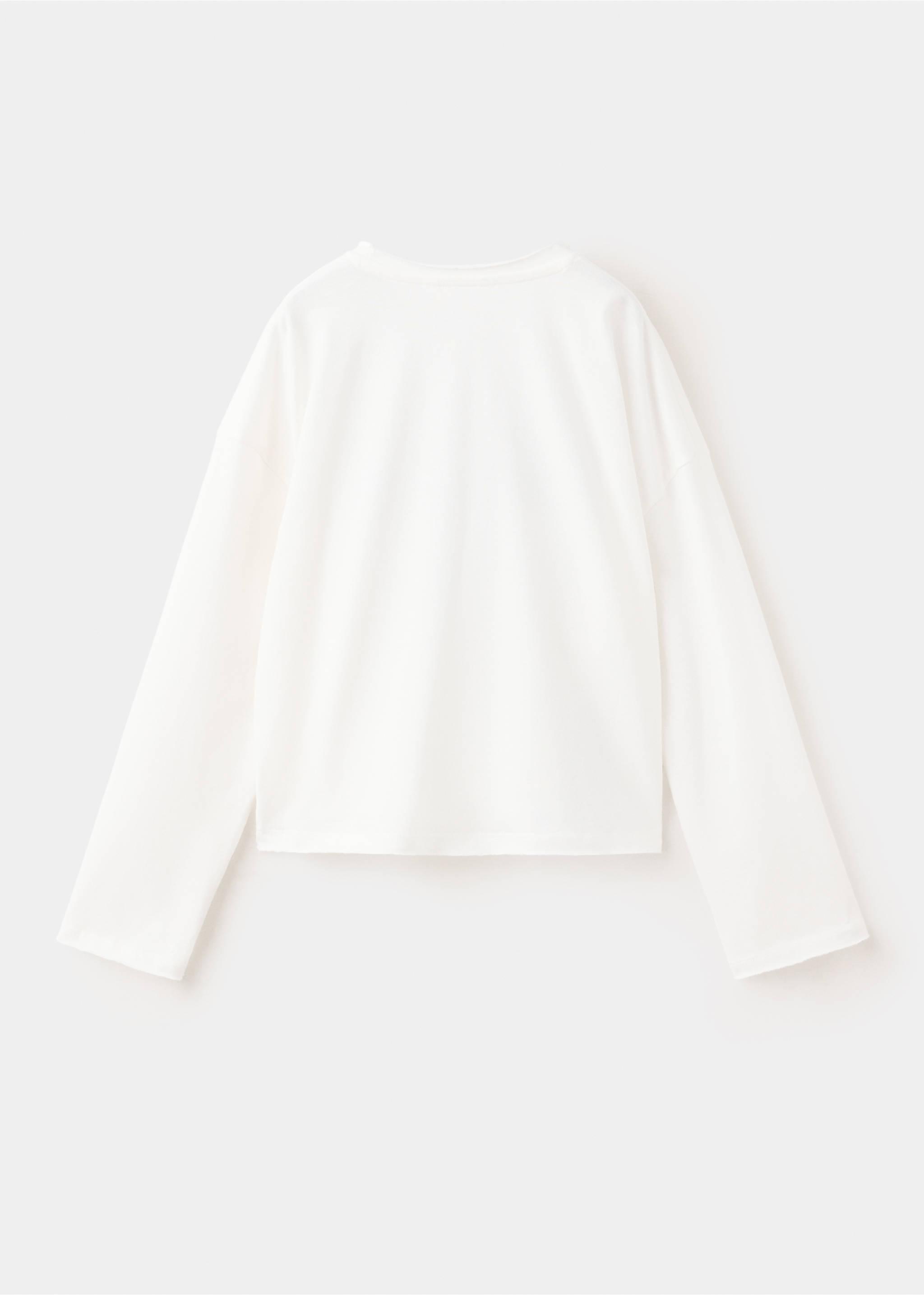 Embroidered detail cotton T-shirt - Reverse of the article, Off White. Ref: 37007926-00.