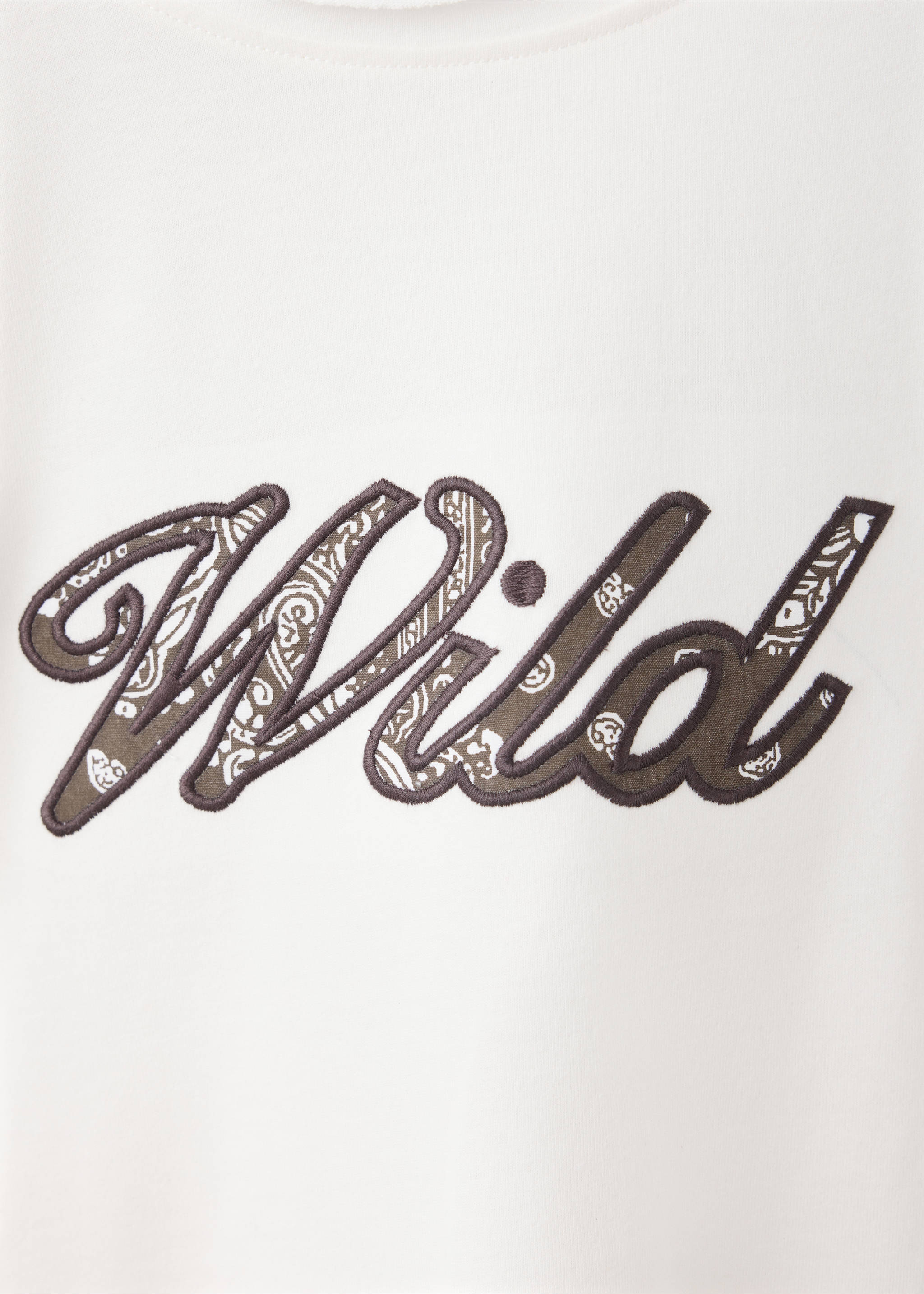 Embroidered detail cotton T-shirt - Details of the article 8, Off White. Ref: 37007926-00.