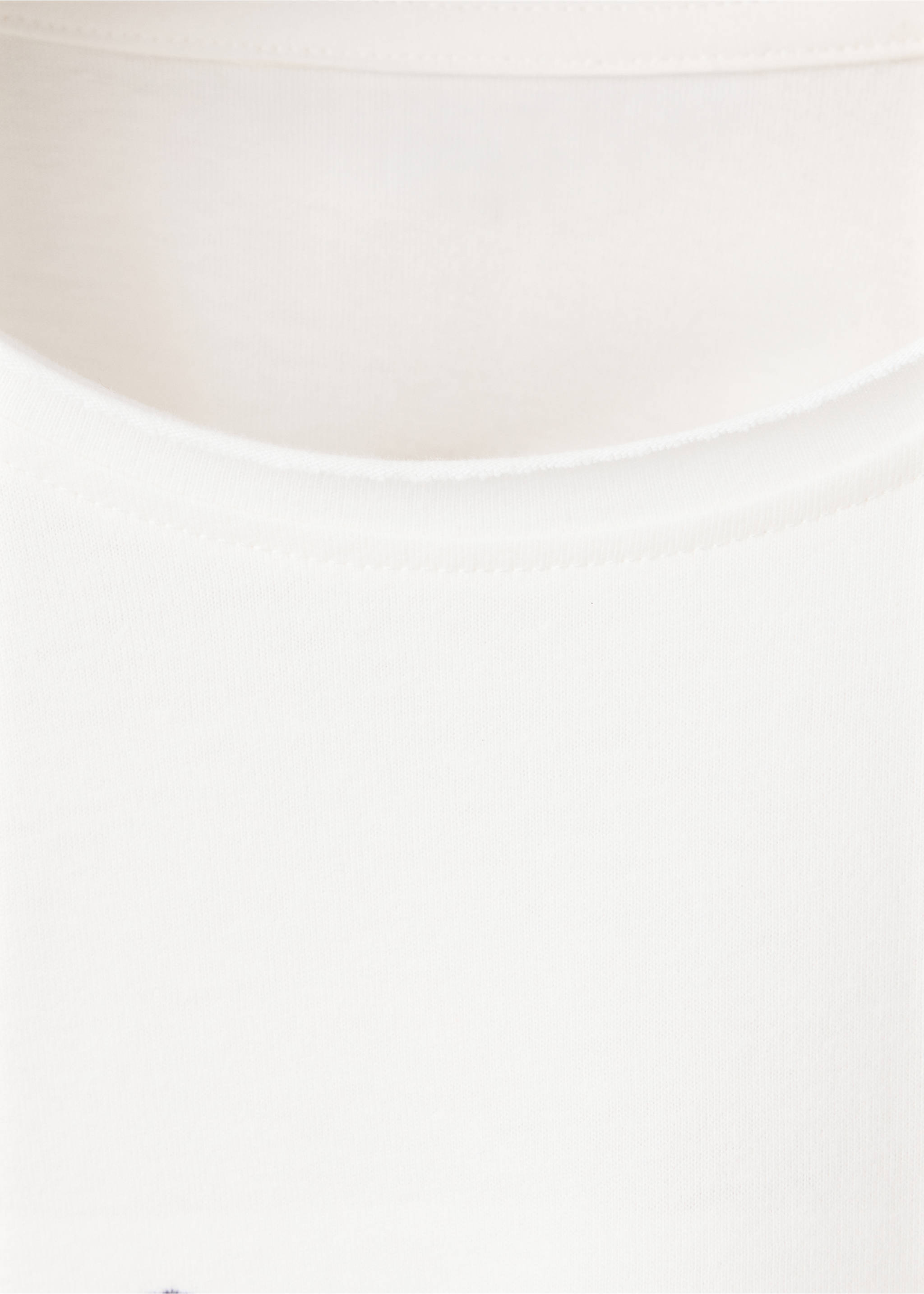 Embroidered detail cotton T-shirt - Details of the article 0, Off White. Ref: 37007926-00.