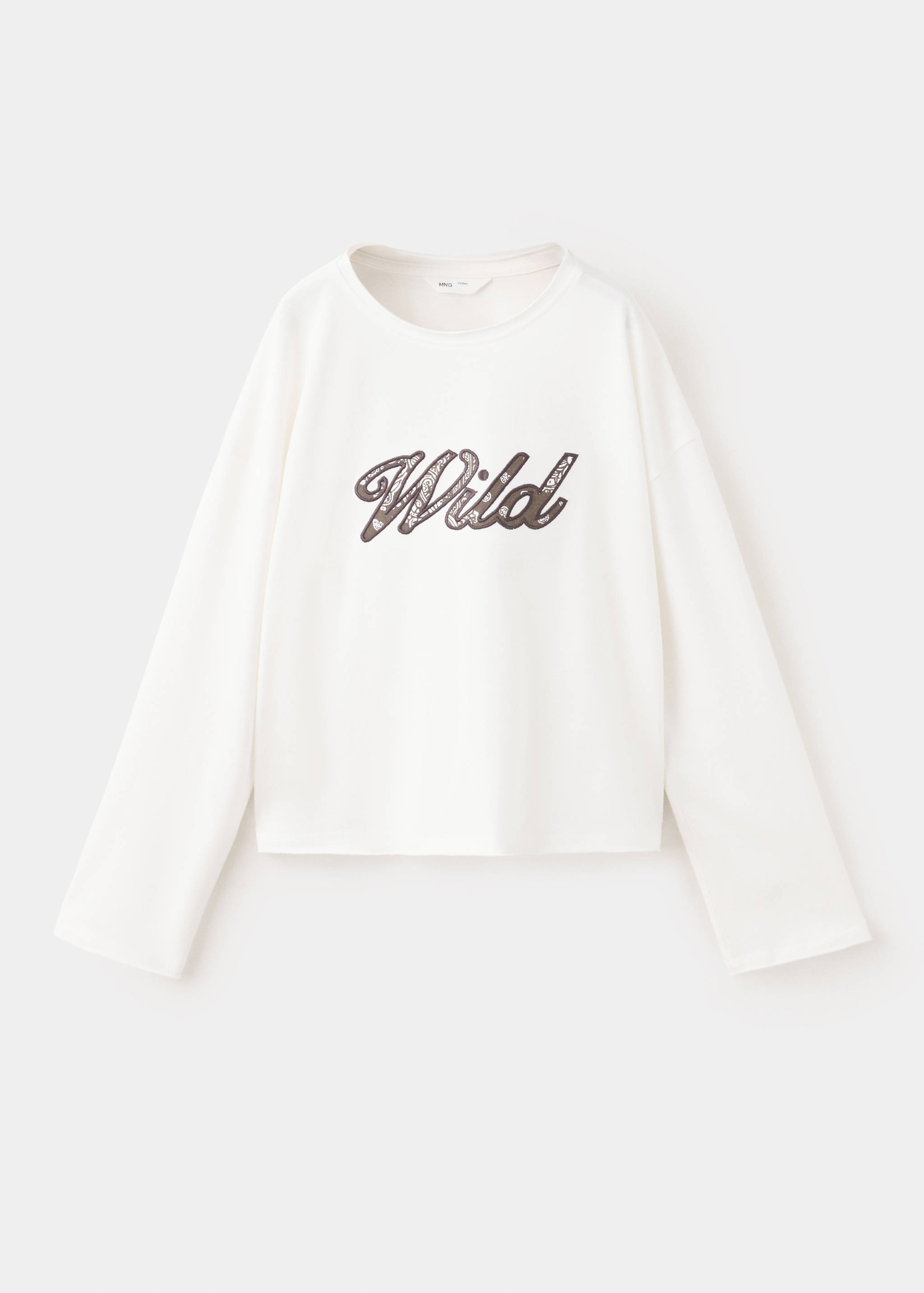 Embroidered detail cotton T-shirt - Article without model