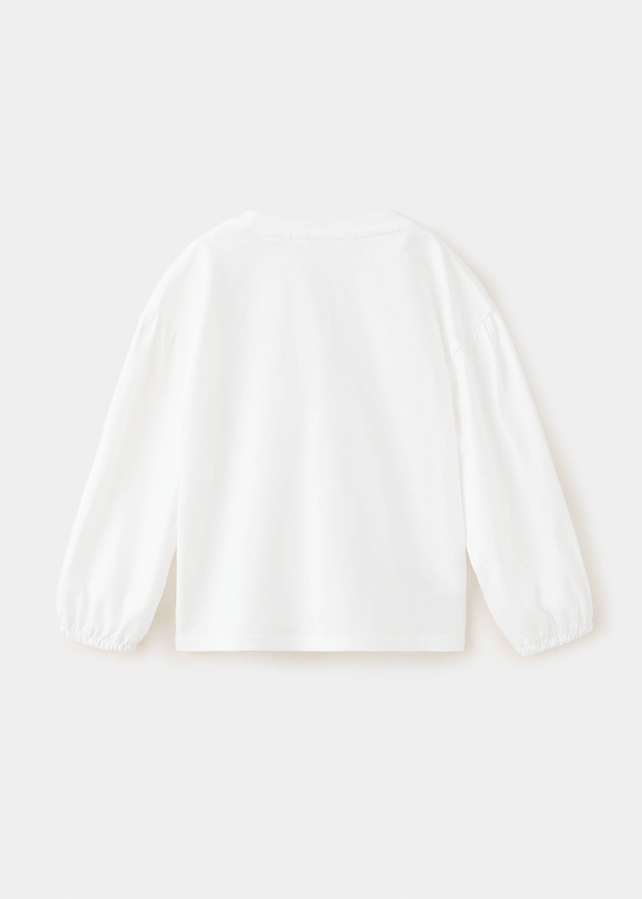 White kids' long-sleeve t-shirt shown from the back.