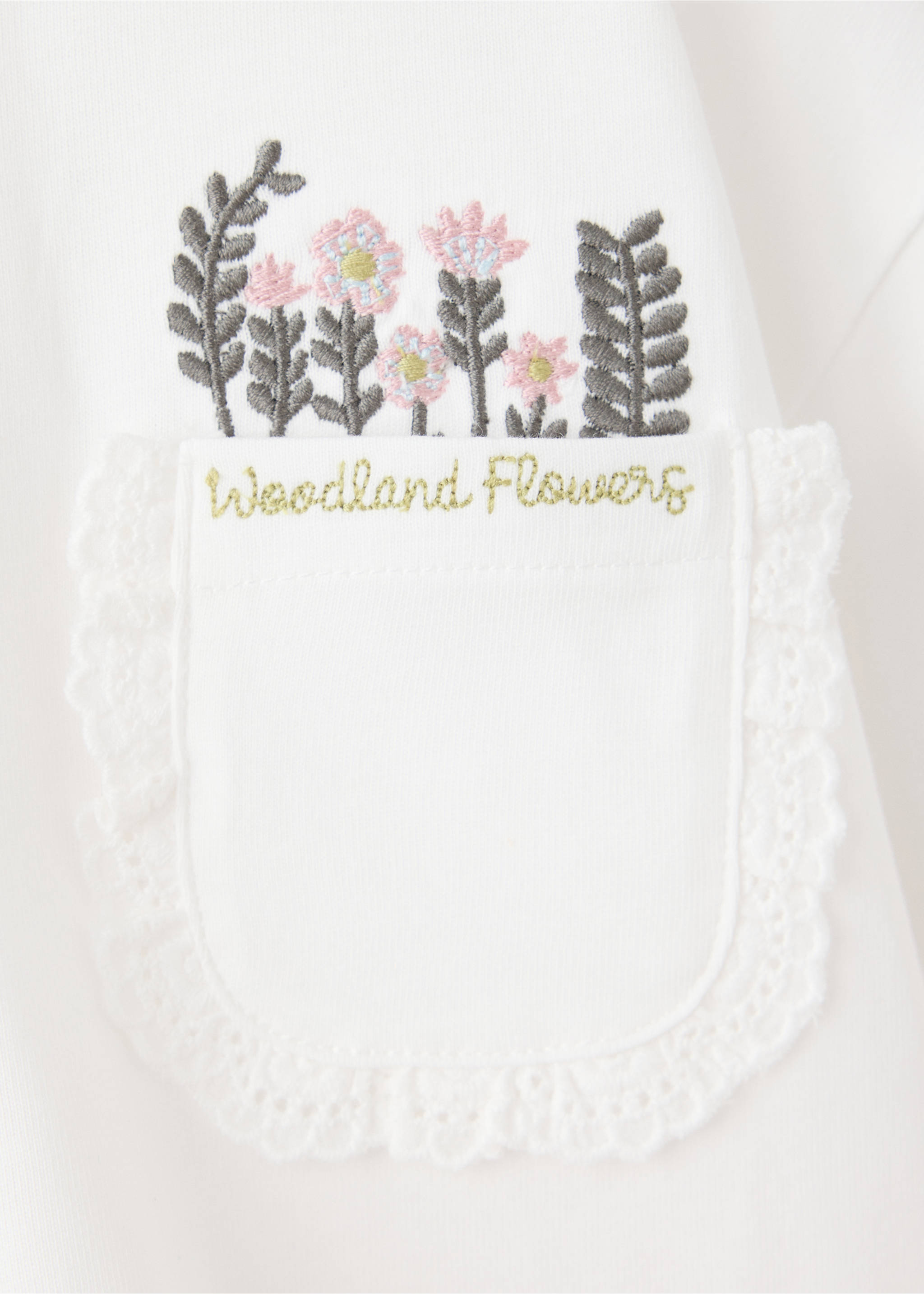 Embroidered chest-pocket T-shirt - Details of the article 8, Off White. Ref: 37007928-00.