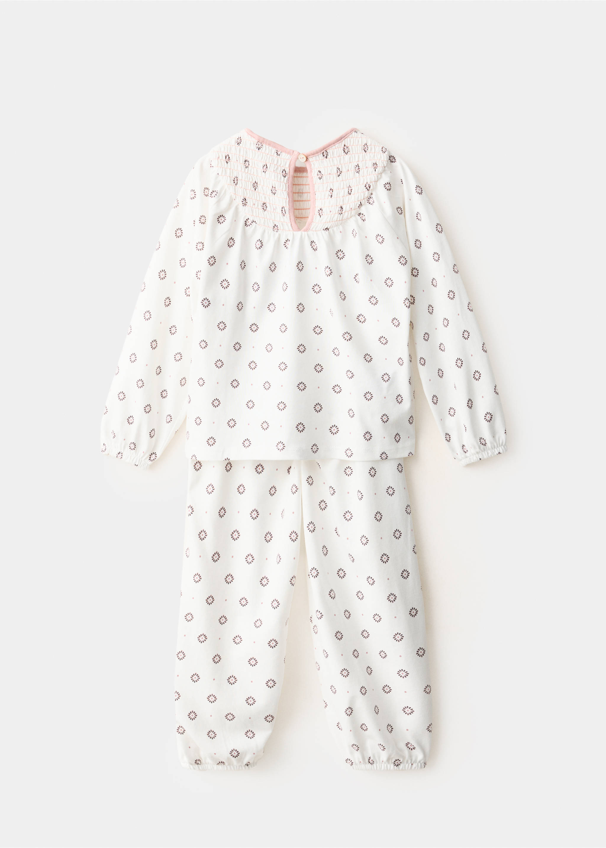 Floral-print pyjamas - Reverse of the article, Off White. Ref: 37007932-00.