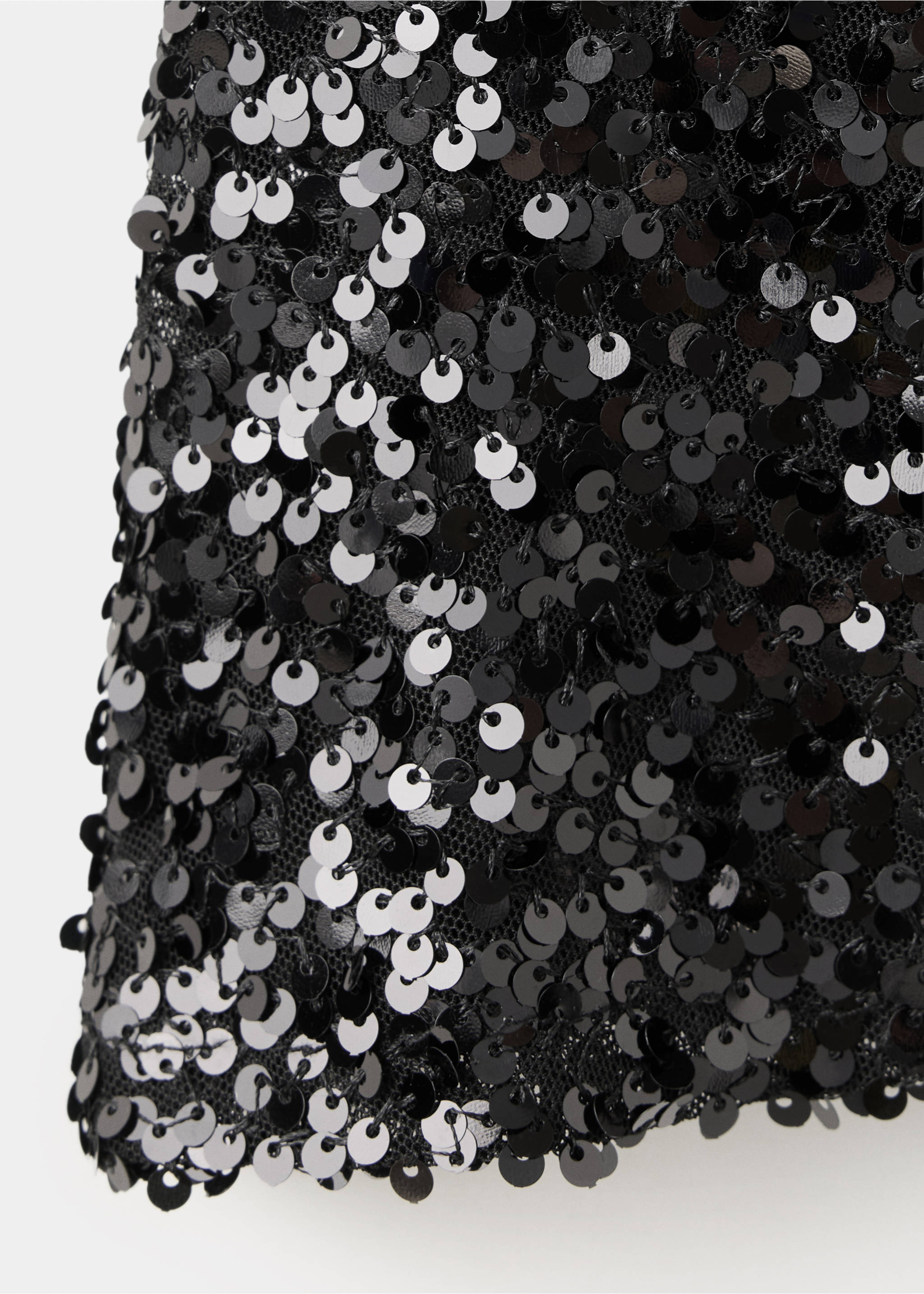 Asymmetric sequin top - Details of the article 0, Black. Ref: 37007933-00.