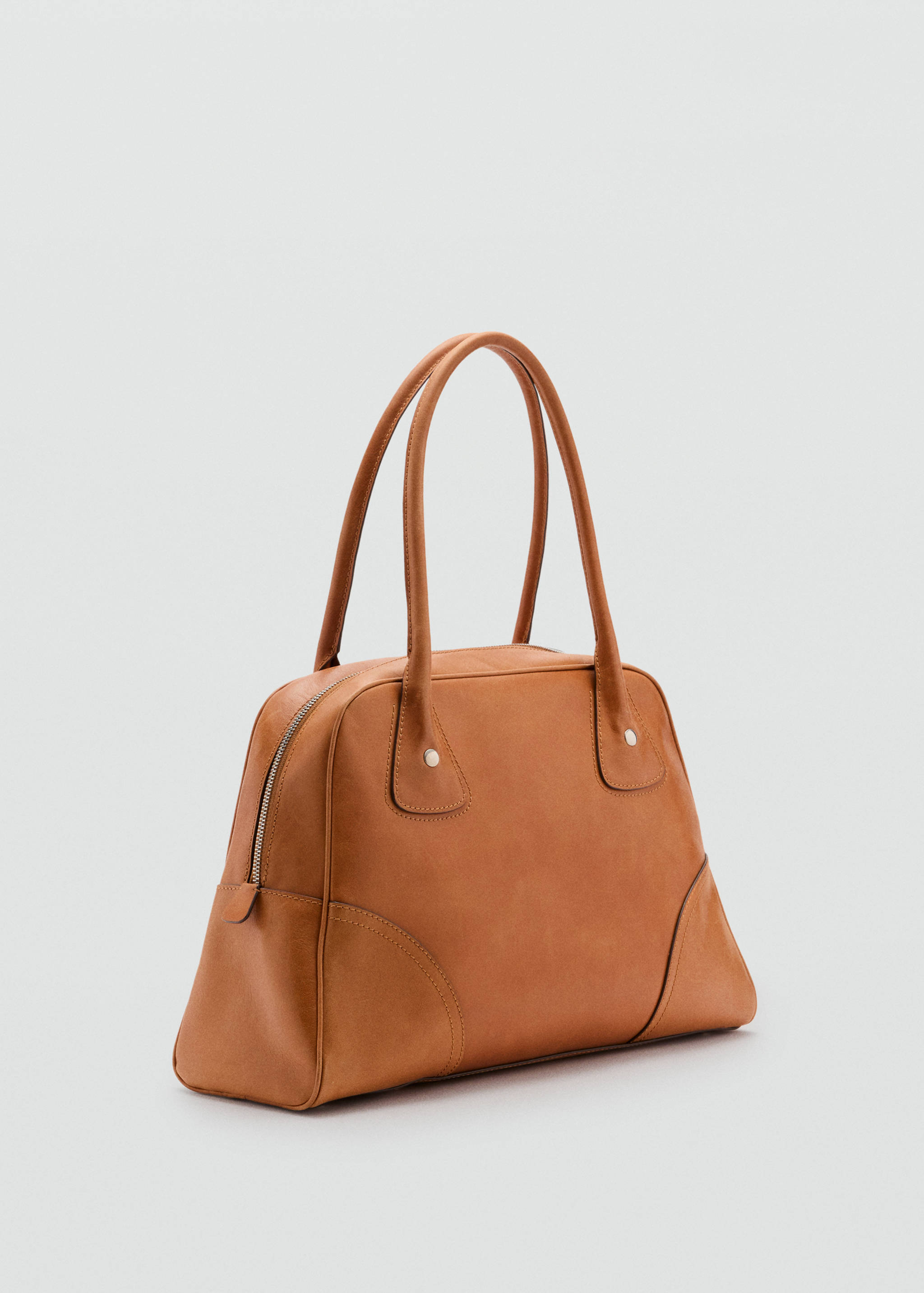 Large bowling bag in leather - Medium plane