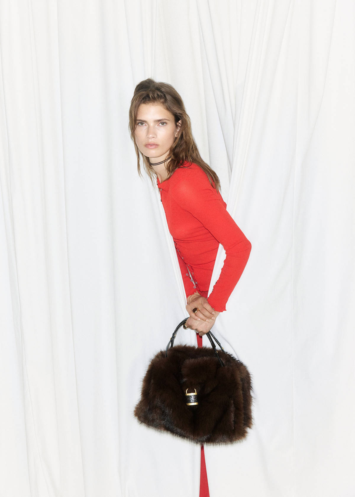 Faux fur shopper bag