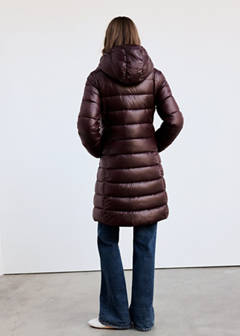 Midi quilted anorak with hood — Burgundy 3