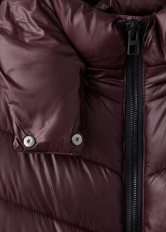 Midi quilted anorak with hood — Burgundy 9