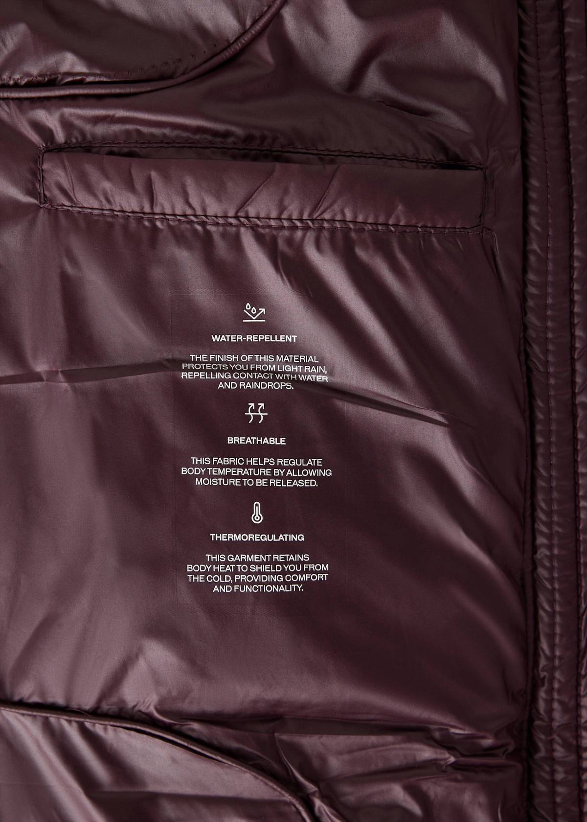 Midi quilted anorak with hood — Burgundy