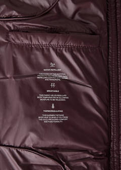 Midi quilted anorak with hood — Burgundy 10